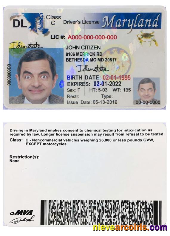 USA MARYLAND driving license 2003-2016